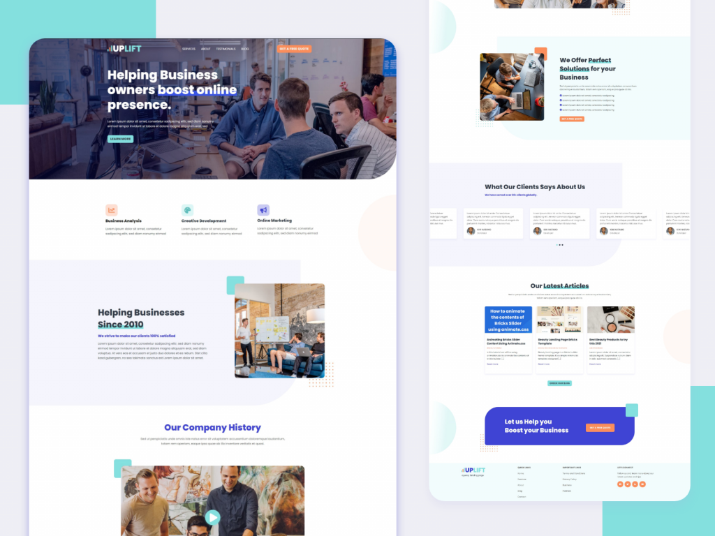bricks agency landing page